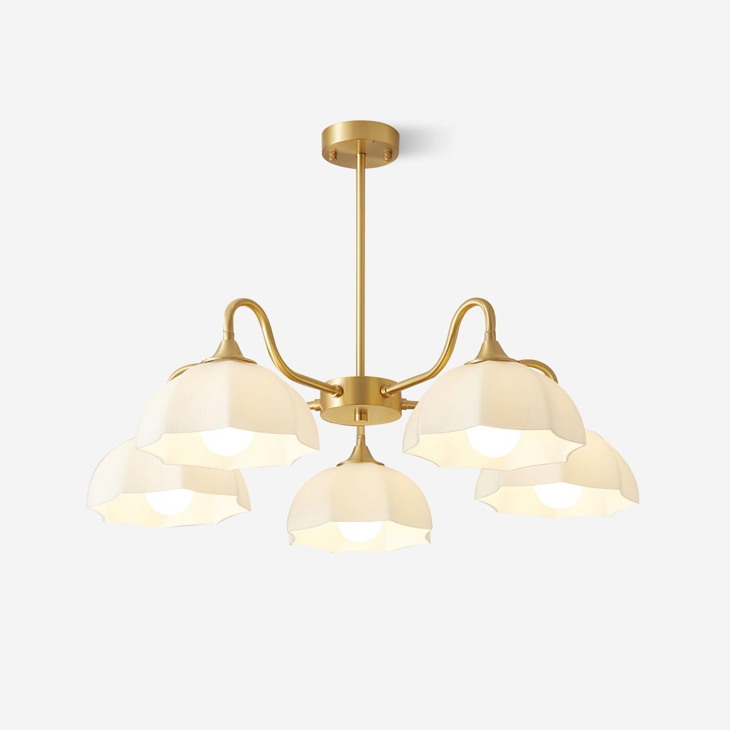 Octagonal Glass Bowl Chandelier - Elegant Design with Adjustable Heigh