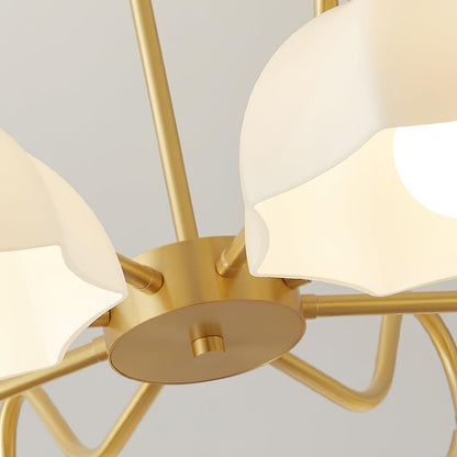 Octagonal Glass Bowl Chandelier - Elegant Design with Adjustable Heigh
