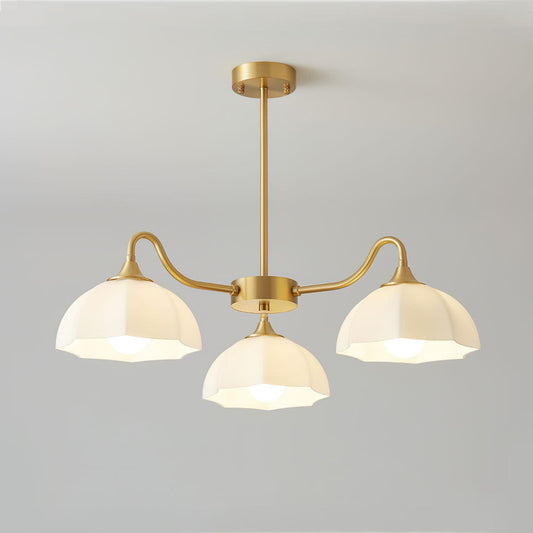 Octagonal Glass Bowl Chandelier - Elegant Design with Adjustable Heigh