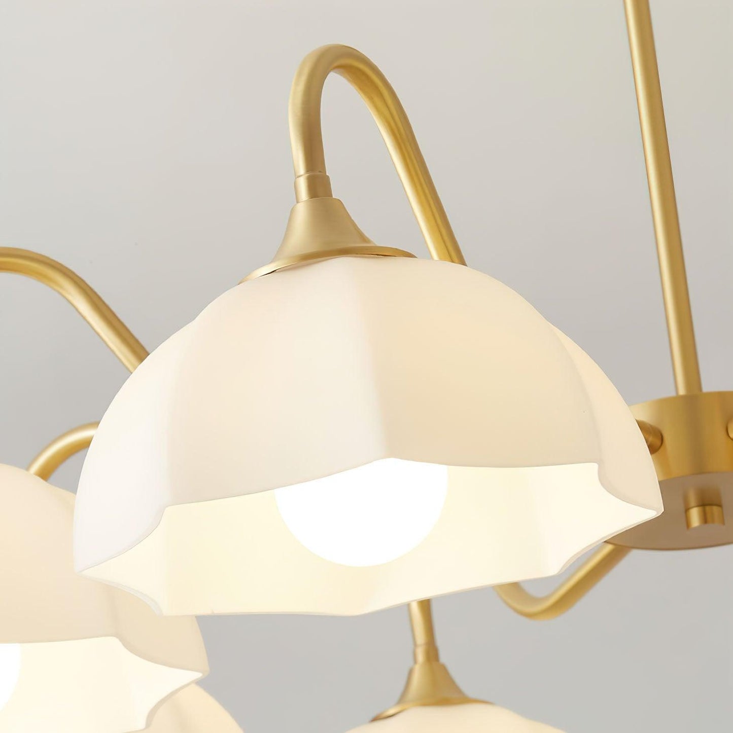 Octagonal Glass Bowl Chandelier - Elegant Design with Adjustable Heigh