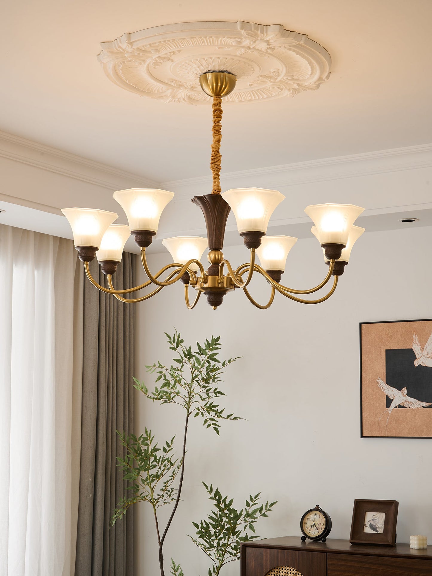 Octavia Chandelier - Elegant Crystal Design with Adjustable Hanging He
