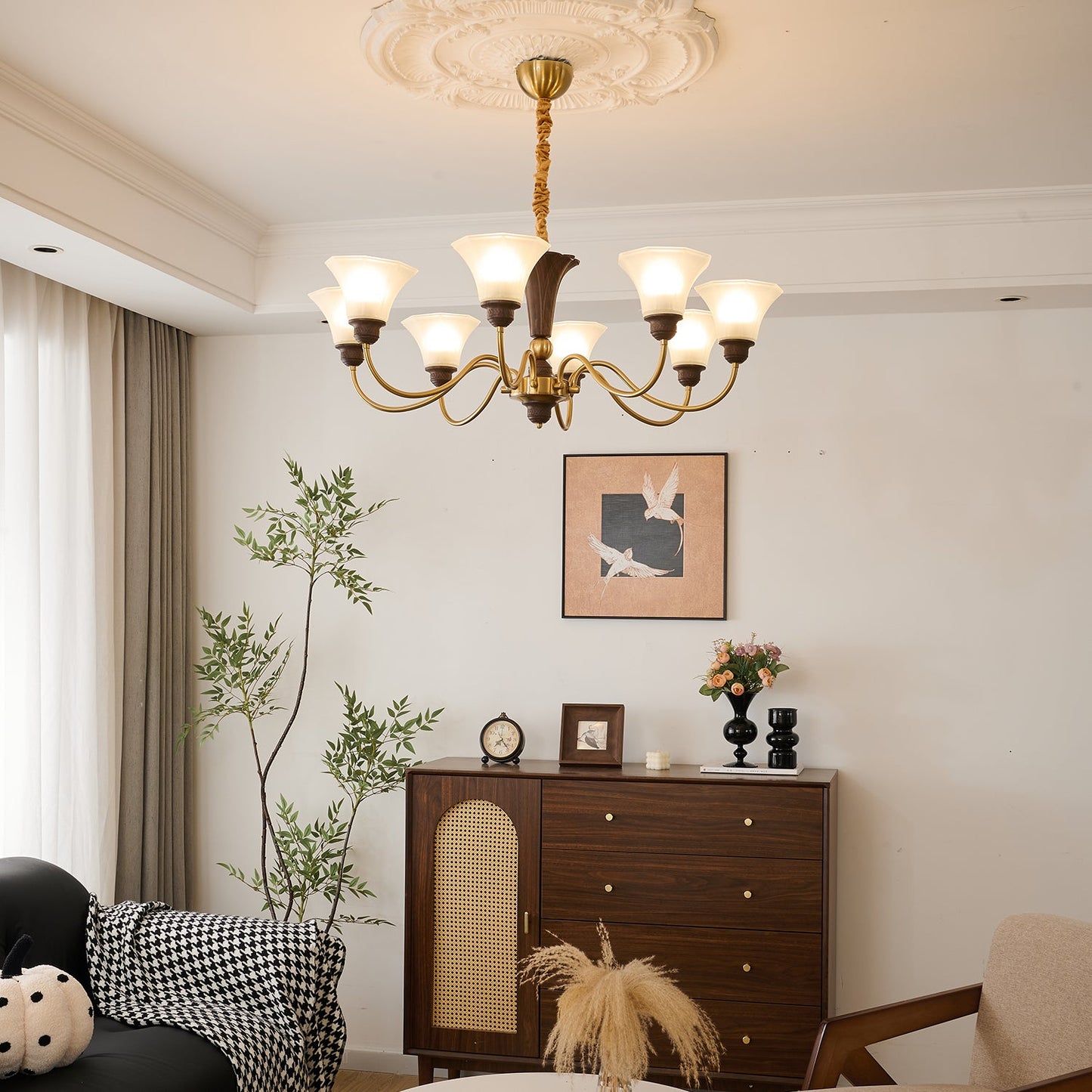 Octavia Chandelier - Elegant Crystal Design with Adjustable Hanging He