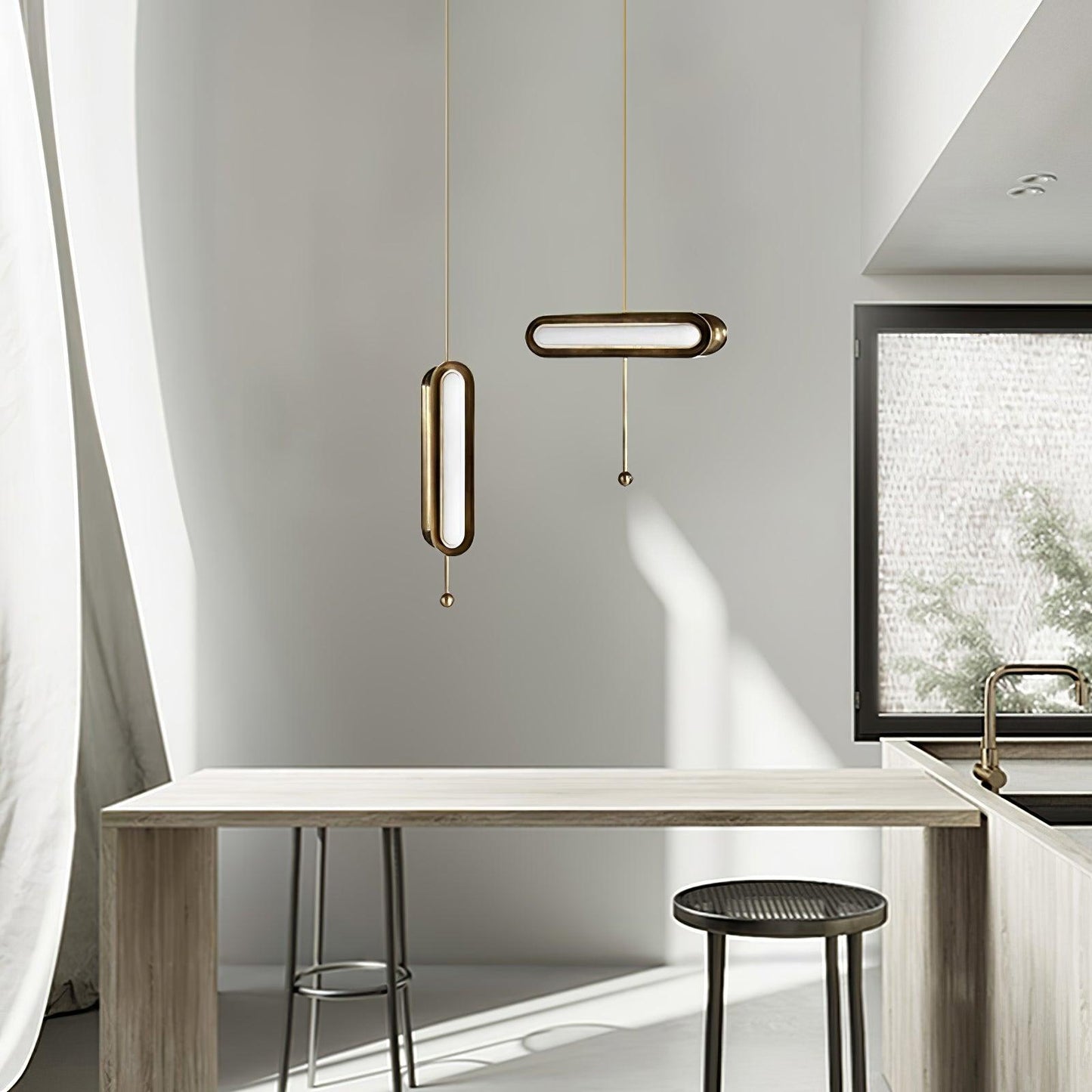 Modern Capsule Chandelier - Adjustable Height, Energy-Efficient LED