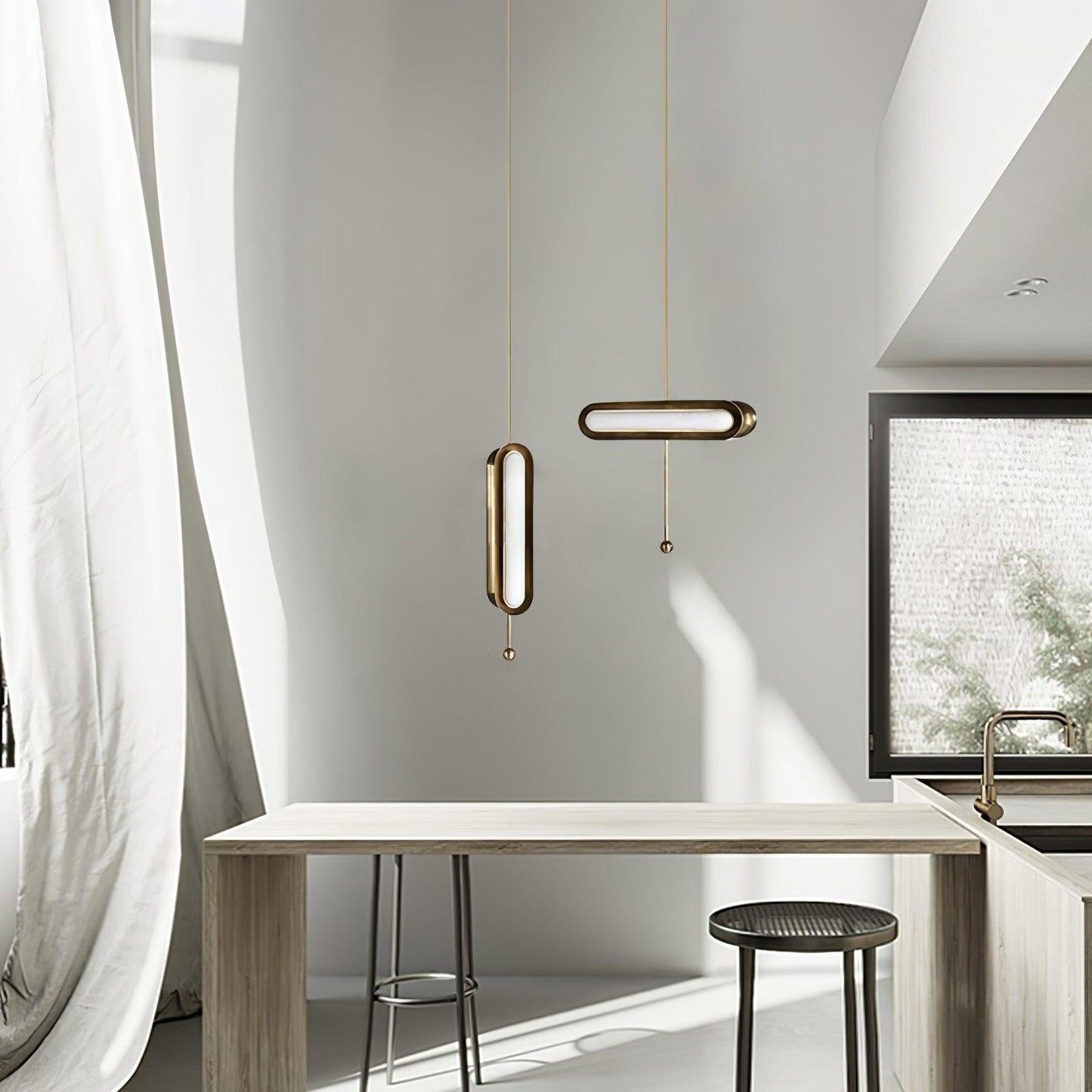 Modern Capsule Chandelier - Adjustable Height, Energy-Efficient LED