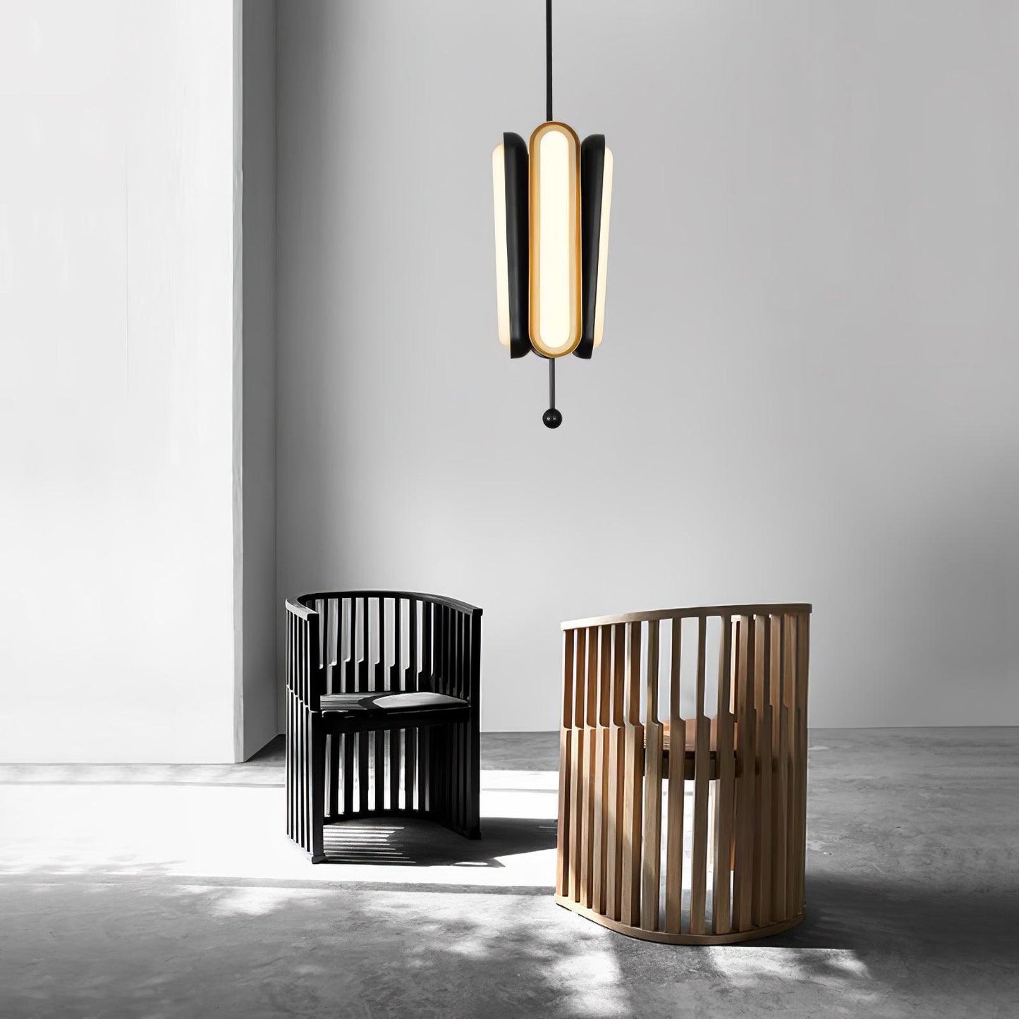 Modern Capsule Chandelier - Adjustable Height, Energy-Efficient LED