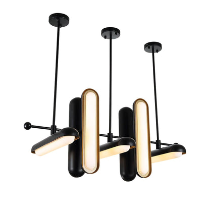 Modern Capsule Chandelier - Adjustable Height, Energy-Efficient LED