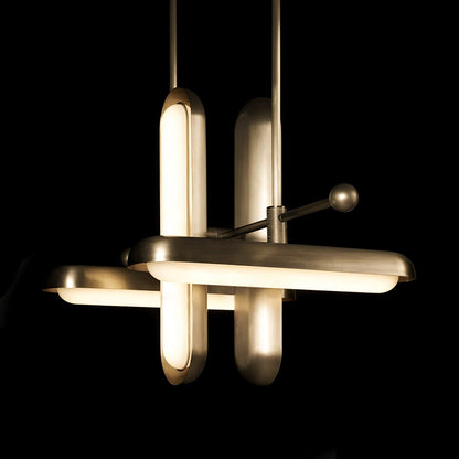 Modern Capsule Chandelier - Adjustable Height, Energy-Efficient LED