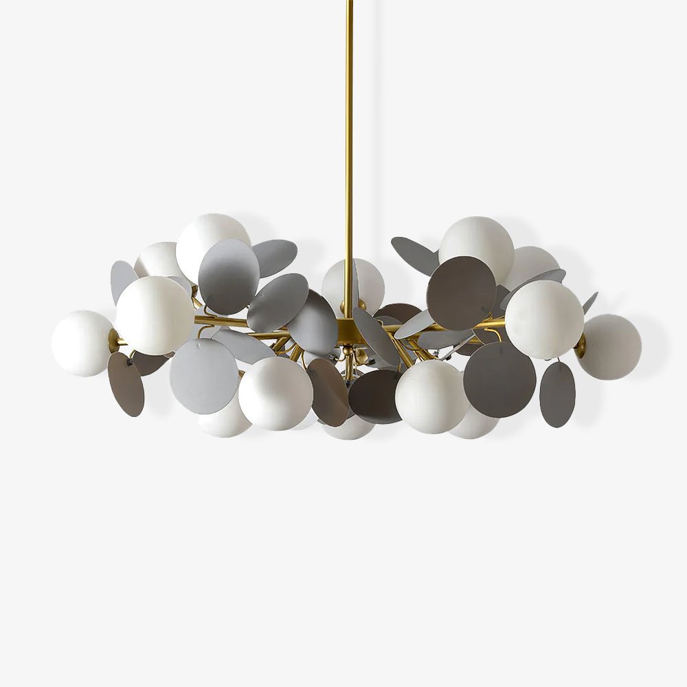 Elegant Off White Tree Chandelier with Adjustable Height and LED Light