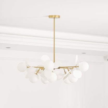 Elegant Off White Tree Chandelier with Adjustable Height and LED Light