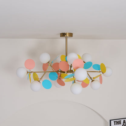 Elegant Off White Tree Chandelier with Adjustable Height and LED Light