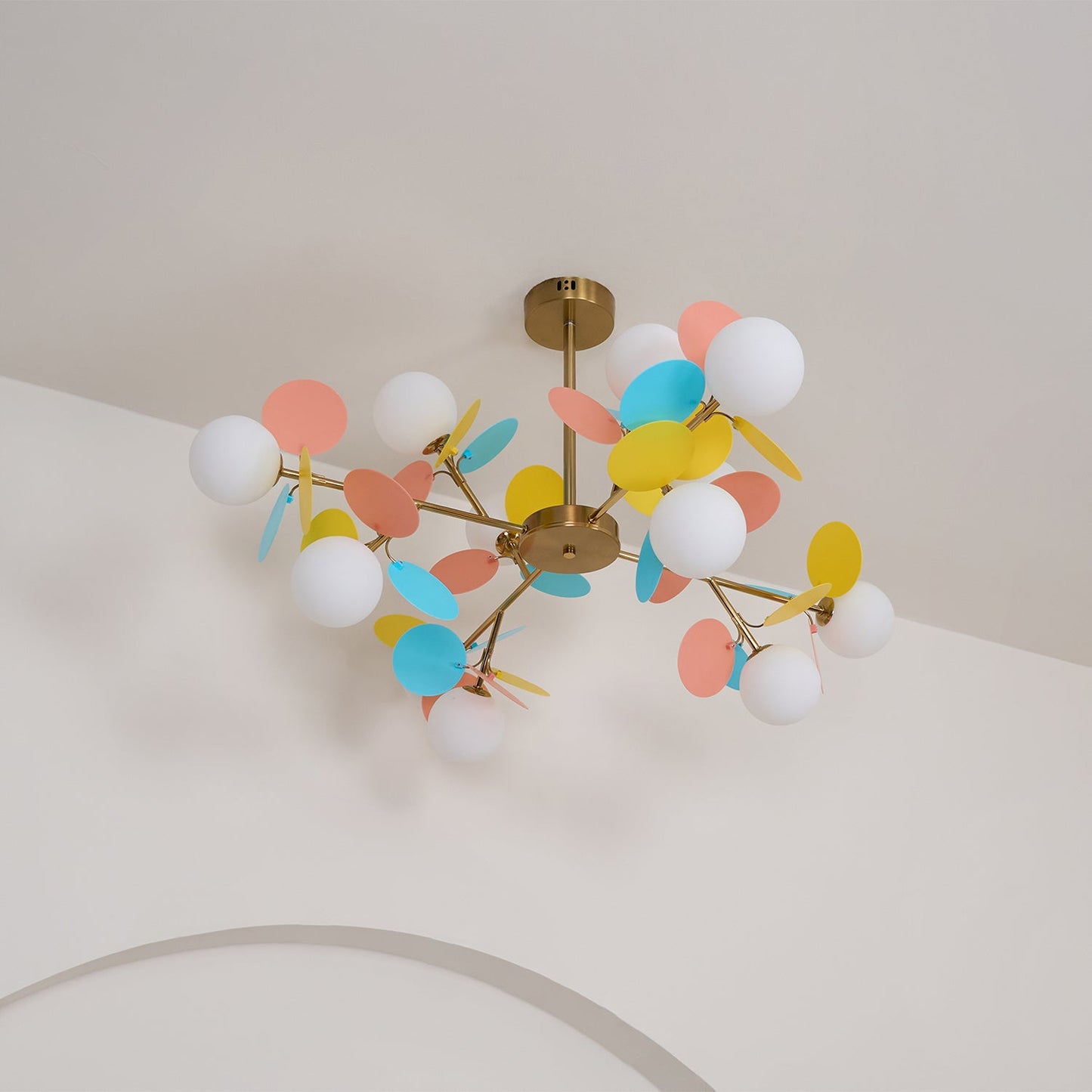 Elegant Off White Tree Chandelier with Adjustable Height and LED Light