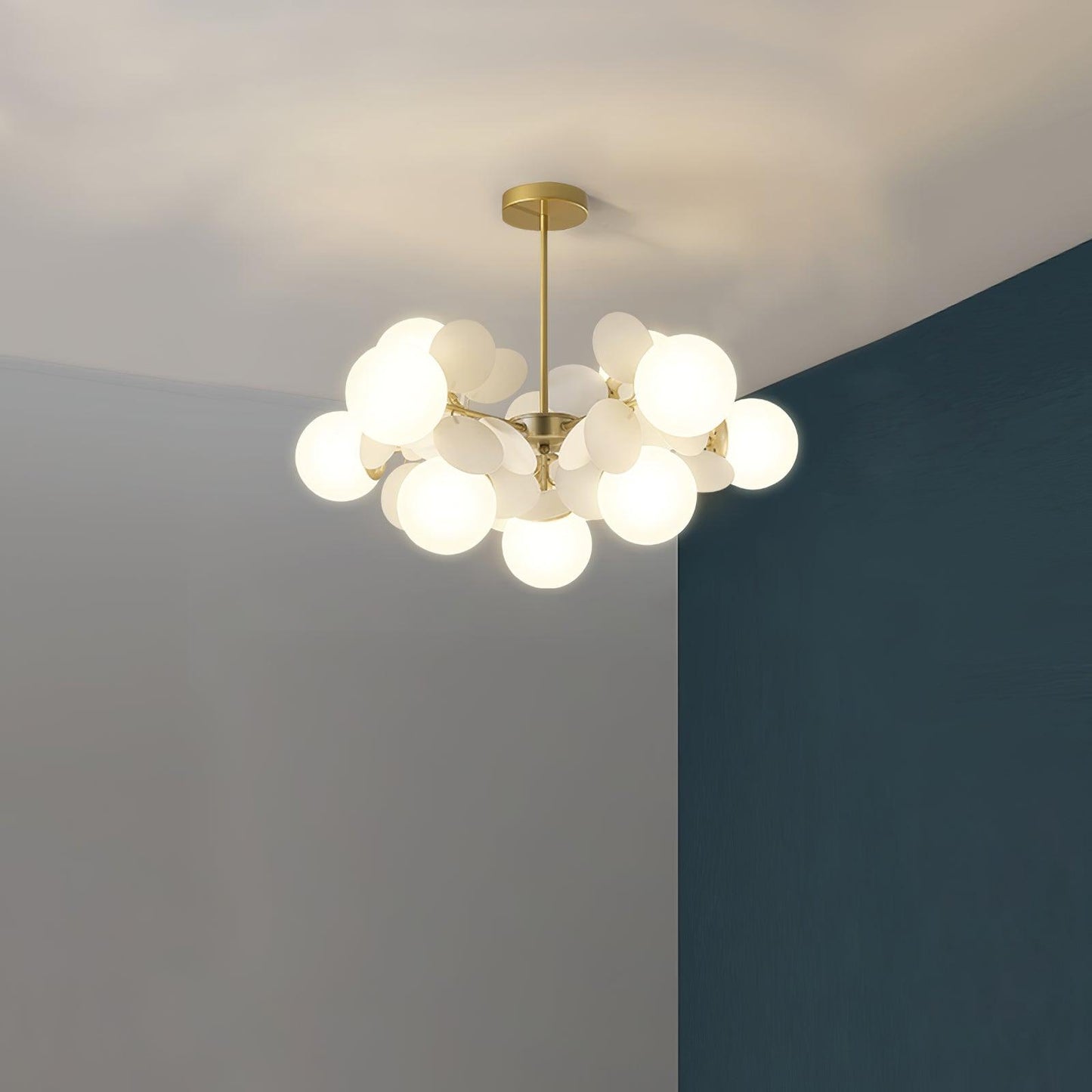 Elegant Off White Tree Chandelier with Adjustable Height and LED Light