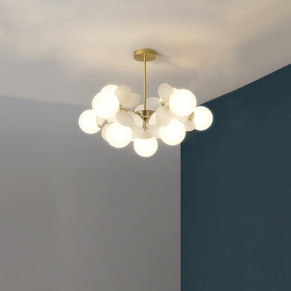 Elegant Off White Tree Chandelier with Adjustable Height and LED Light