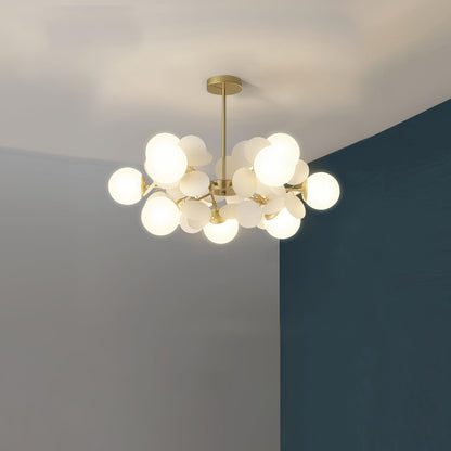 Elegant Off White Tree Chandelier with Adjustable Height and LED Light