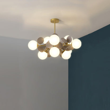 Elegant Off White Tree Chandelier with Adjustable Height and LED Light
