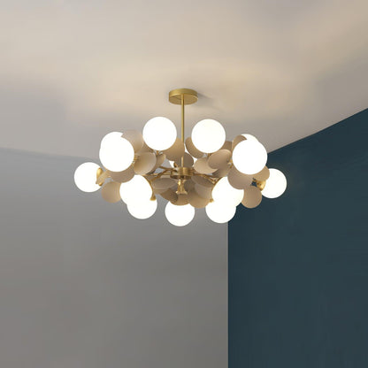 Elegant Off White Tree Chandelier with Adjustable Height and LED Light