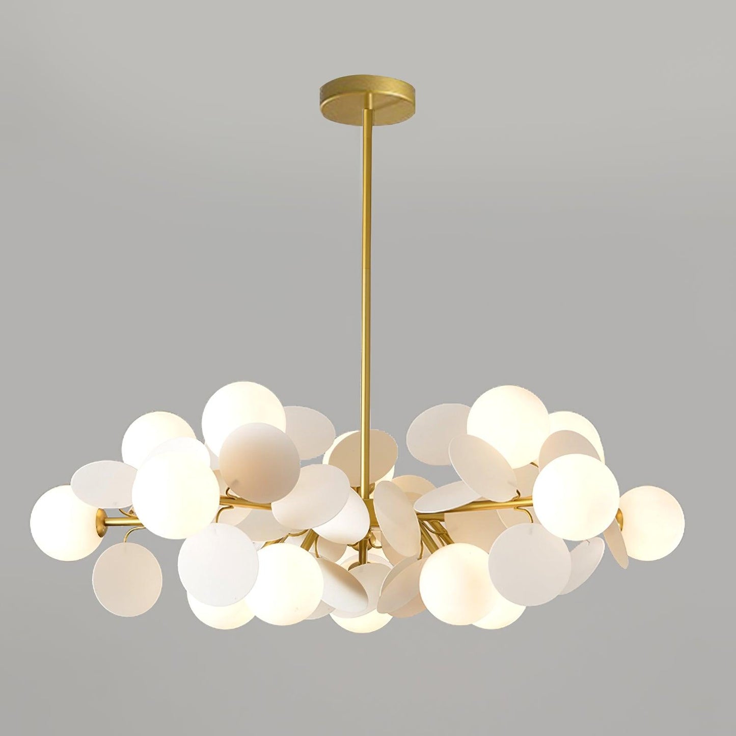 Elegant Off White Tree Chandelier with Adjustable Height and LED Light