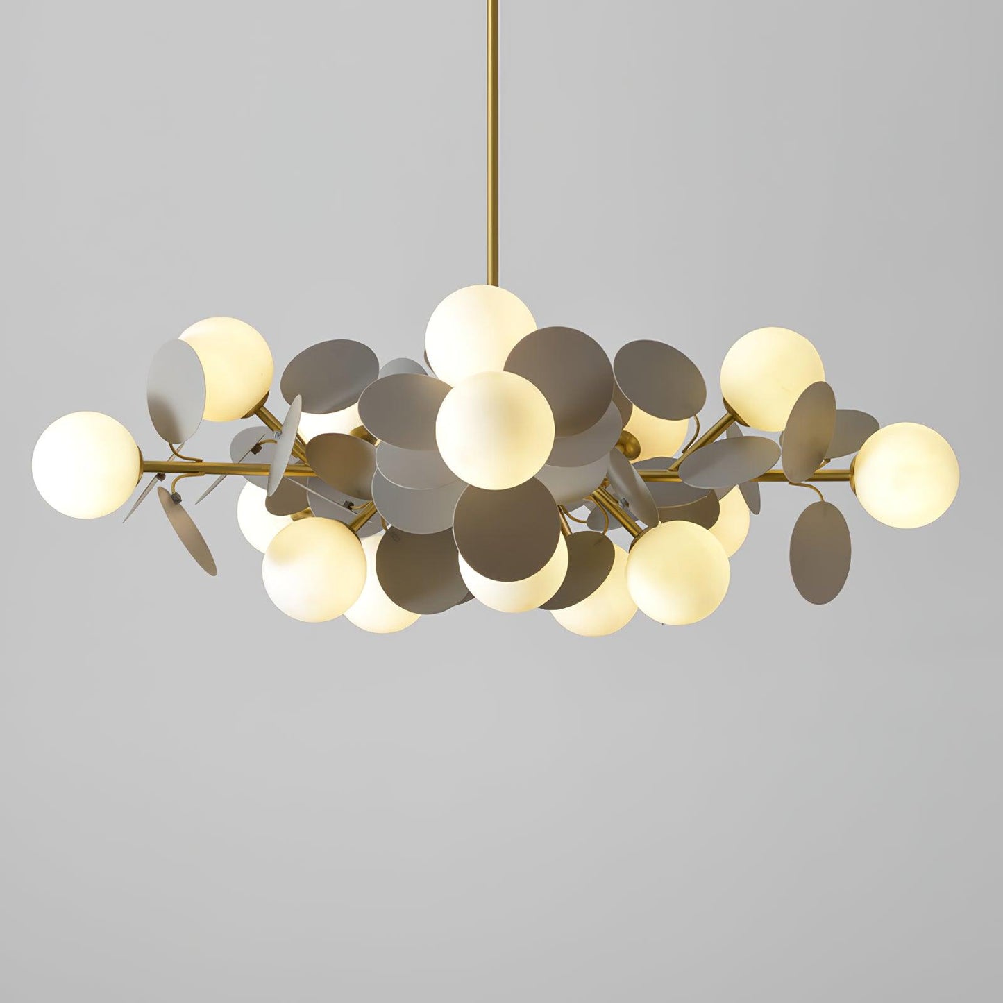 Elegant Off White Tree Chandelier with Adjustable Height and LED Light