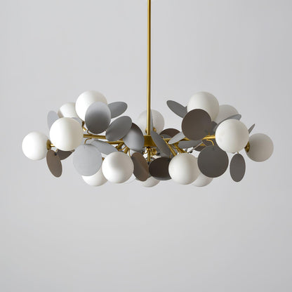 Elegant Off White Tree Chandelier with Adjustable Height and LED Light