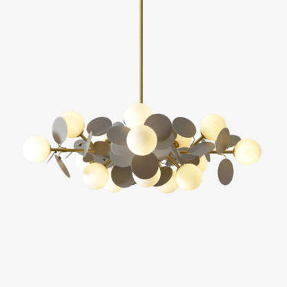 Elegant Off White Tree Chandelier with Adjustable Height and LED Light