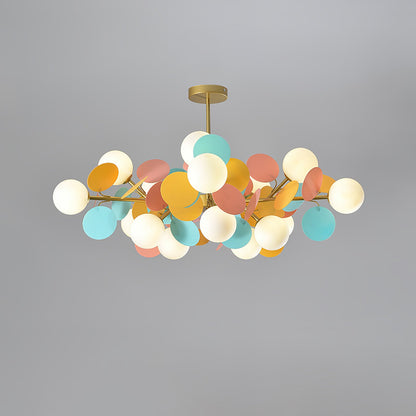 Elegant Off White Tree Chandelier with Adjustable Height and LED Light