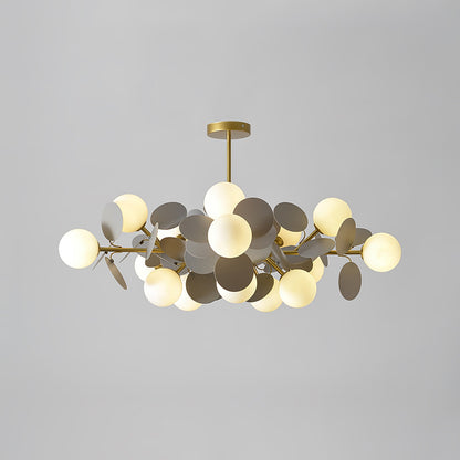 Elegant Off White Tree Chandelier with Adjustable Height and LED Light