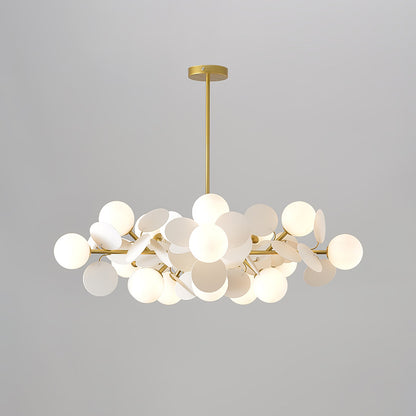 Elegant Off White Tree Chandelier with Adjustable Height and LED Light