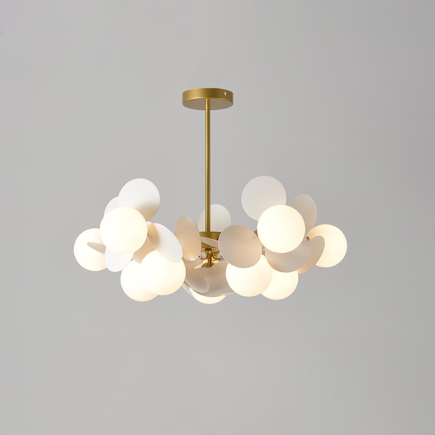 Elegant Off White Tree Chandelier with Adjustable Height and LED Light