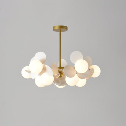 Elegant Off White Tree Chandelier with Adjustable Height and LED Light