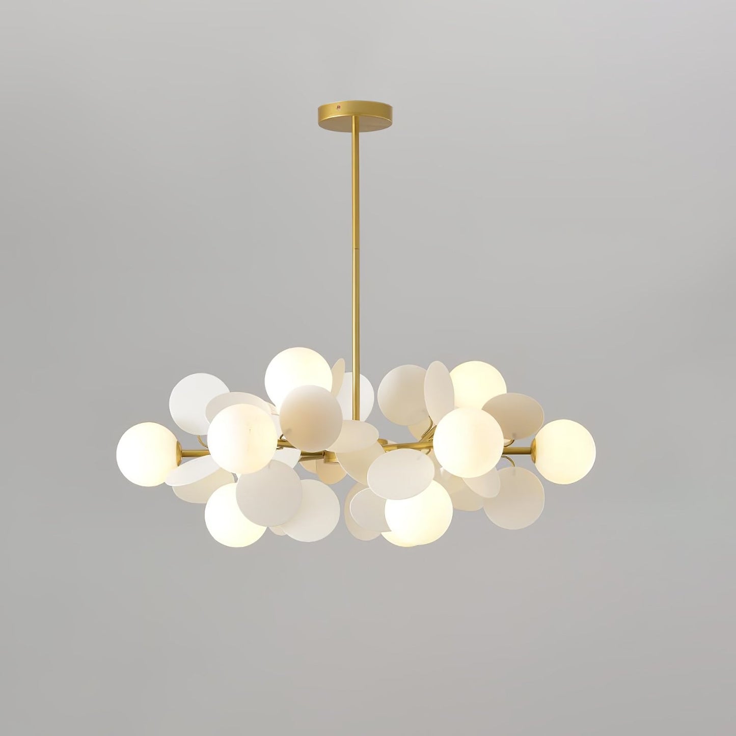 Elegant Off White Tree Chandelier with Adjustable Height and LED Light