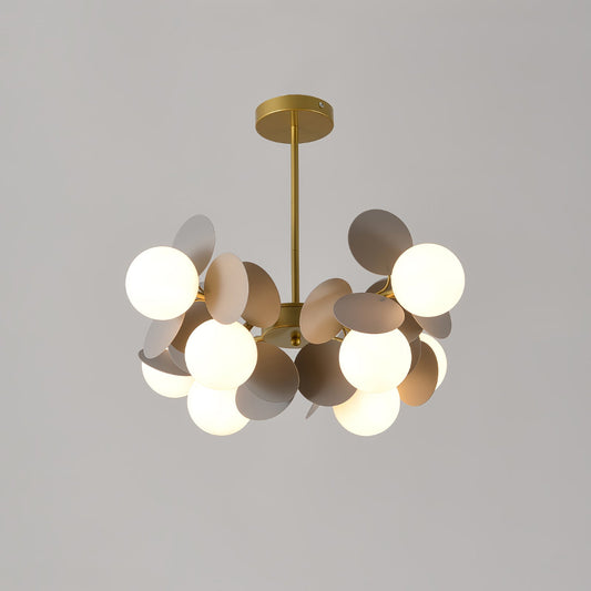 Elegant Off White Tree Chandelier with Adjustable Height and LED Light