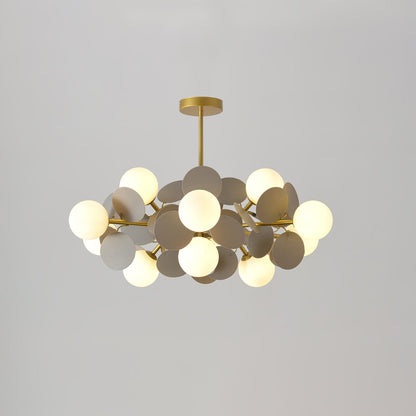 Elegant Off White Tree Chandelier with Adjustable Height and LED Light