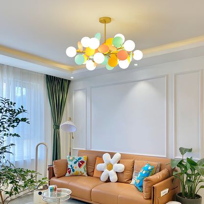 Elegant Off White Tree Chandelier with Adjustable Height and LED Light