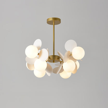 Elegant Off White Tree Chandelier with Adjustable Height and LED Light