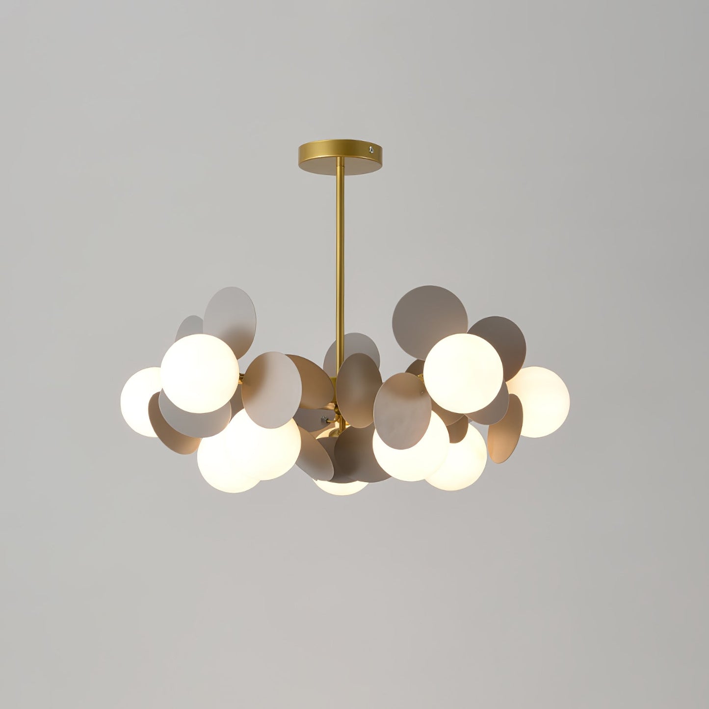 Elegant Off White Tree Chandelier with Adjustable Height and LED Light