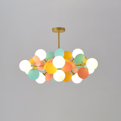 Elegant Off White Tree Chandelier with Adjustable Height and LED Light