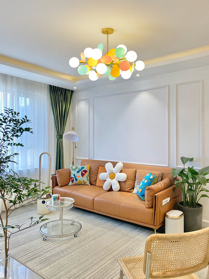 Elegant Off White Tree Chandelier with Adjustable Height and LED Light