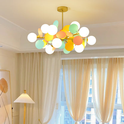 Elegant Off White Tree Chandelier with Adjustable Height and LED Light