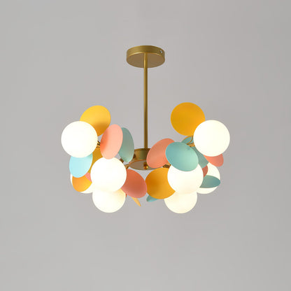 Elegant Off White Tree Chandelier with Adjustable Height and LED Light