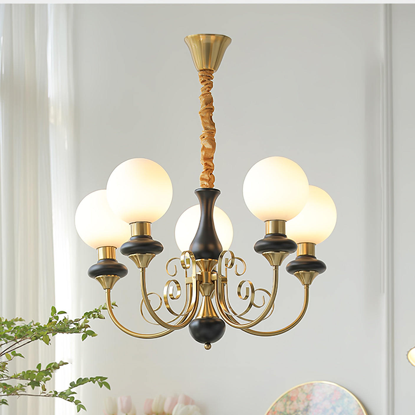 Onyx Chandelier - Elegant Lighting Fixture with Adjustable Brightness