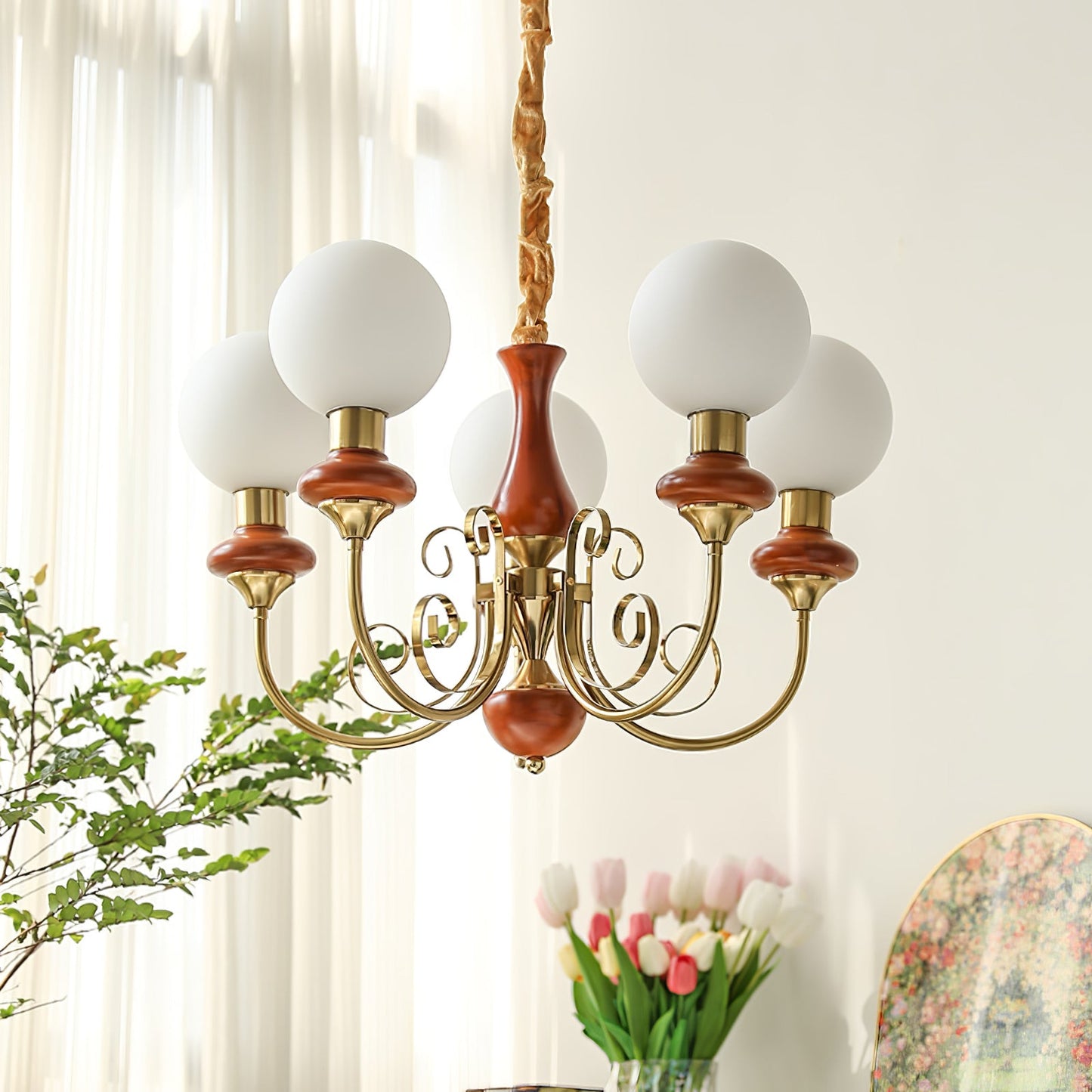 Onyx Chandelier - Elegant Lighting Fixture with Adjustable Brightness