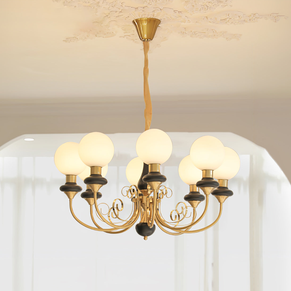 Onyx Chandelier - Elegant Lighting Fixture with Adjustable Brightness