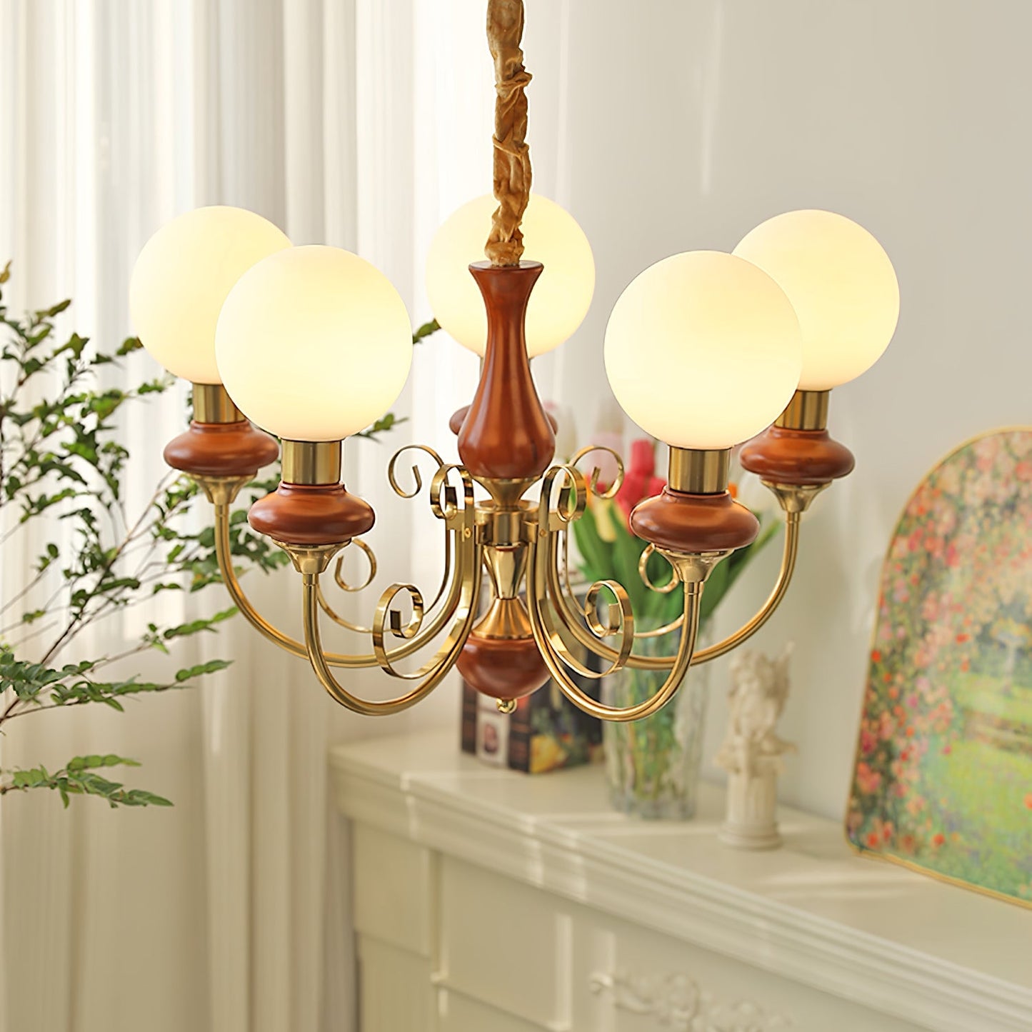 Onyx Chandelier - Elegant Lighting Fixture with Adjustable Brightness