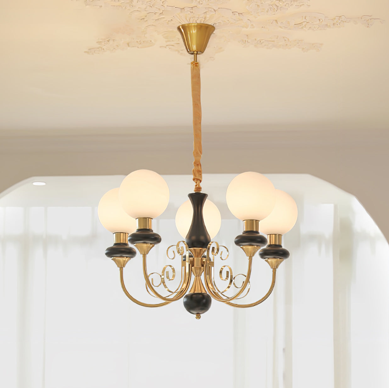 Onyx Chandelier - Elegant Lighting Fixture with Adjustable Brightness