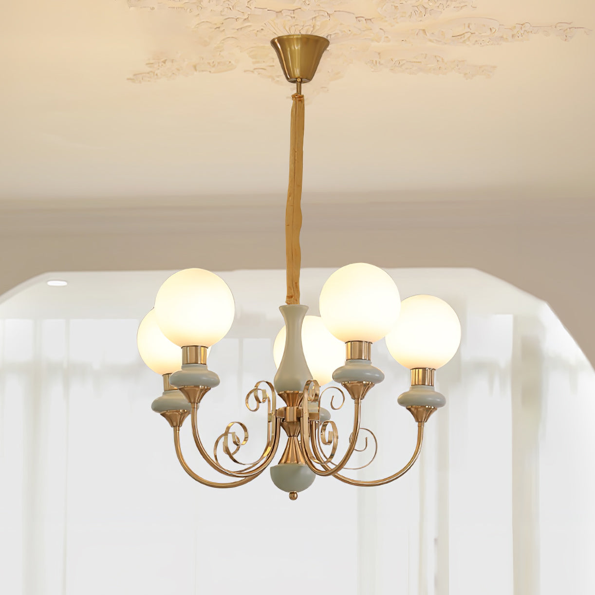 Onyx Chandelier - Elegant Lighting Fixture with Adjustable Brightness