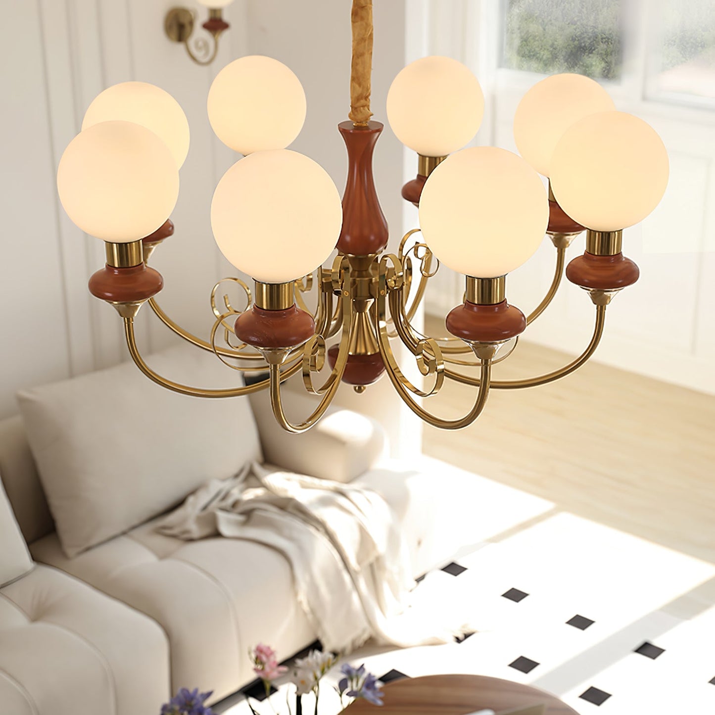 Onyx Chandelier - Elegant Lighting Fixture with Adjustable Brightness