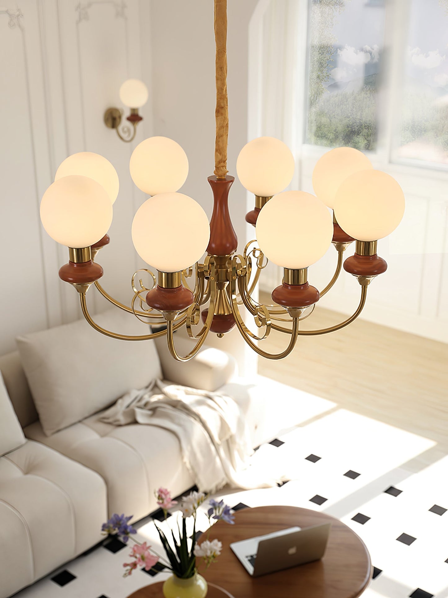 Onyx Chandelier - Elegant Lighting Fixture with Adjustable Brightness