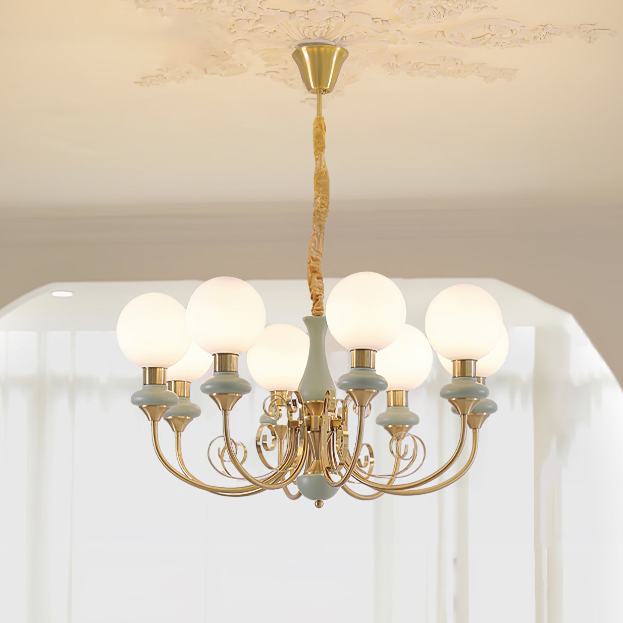 Onyx Chandelier - Elegant Lighting Fixture with Adjustable Brightness
