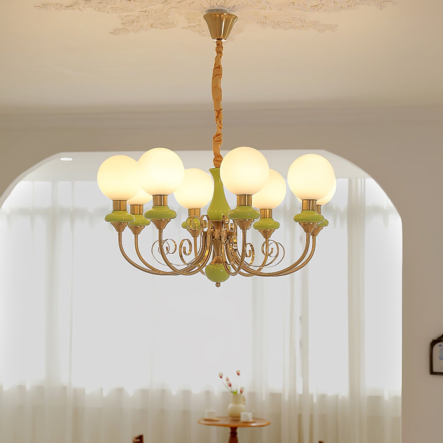 Onyx Chandelier - Elegant Lighting Fixture with Adjustable Brightness