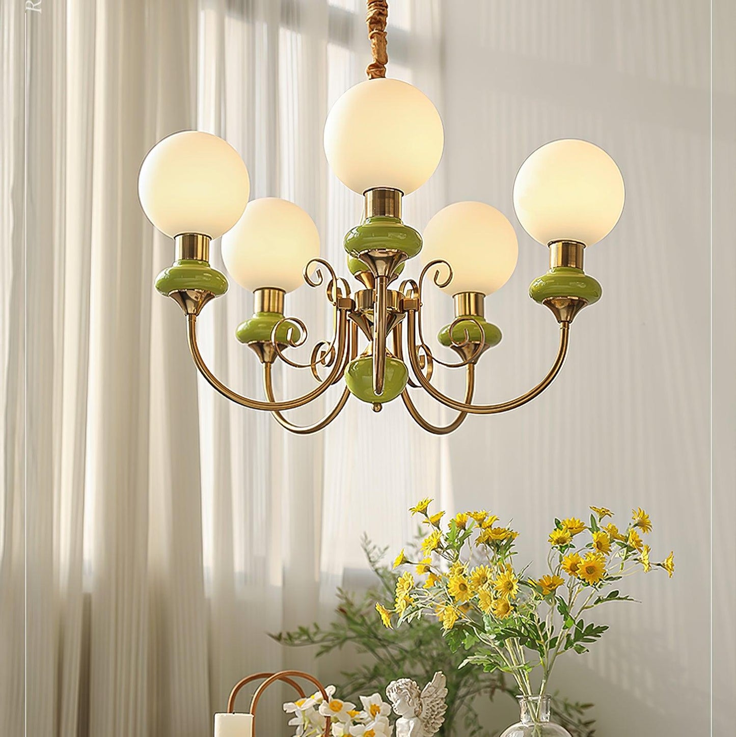 Onyx Chandelier - Elegant Lighting Fixture with Adjustable Brightness